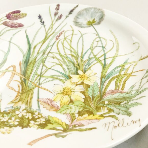 PILLIVUYT France Molling Porcelain Virginie Side Plates Set Of 2 7.75" Botanical - Picture 8 of 12